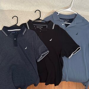 Nautica Men’s Polo Trio - All Size Large - Navy, Black & Slate Blue